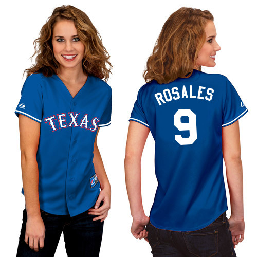 Adam Rosales #9 mlb Jersey-Texas Rangers Women's Authentic 2014 Alternate Blue Baseball Jersey